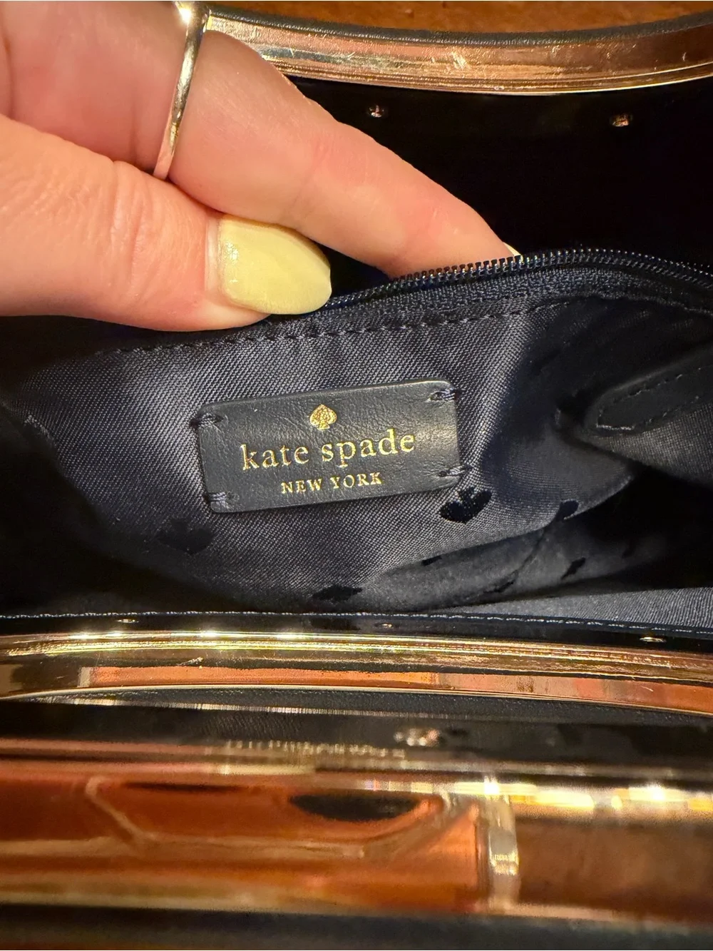 kate spade ‘Alexia’ Navy & Cream Raffia Clutch Convertible Crossbody Bag NWOT